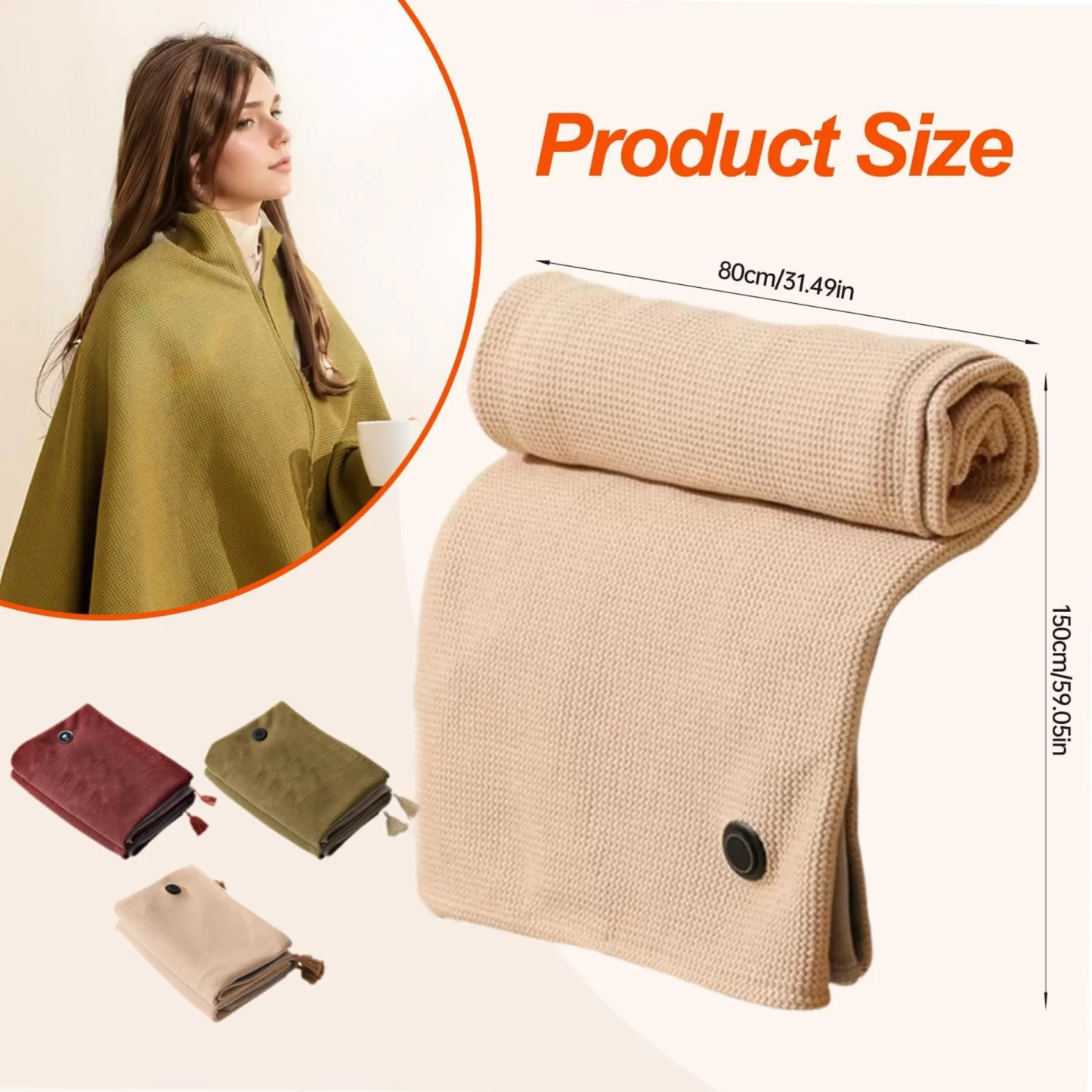 Last Chance: 70% Off Heated Blanket Shawl