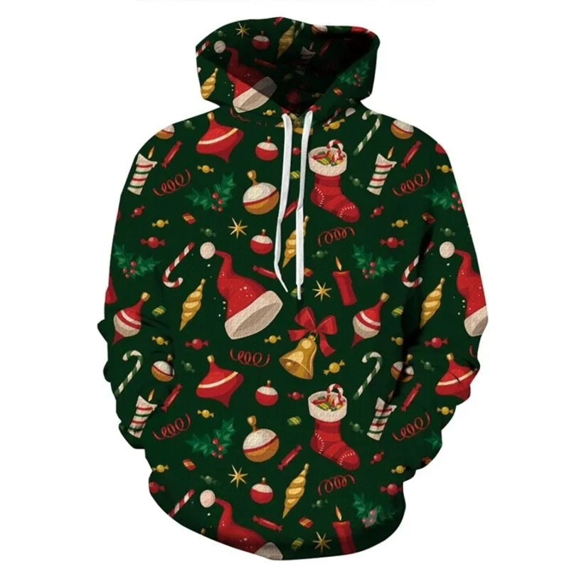 Long Sleeve Christmas Tree Decorations 3D Pattern Hoodie