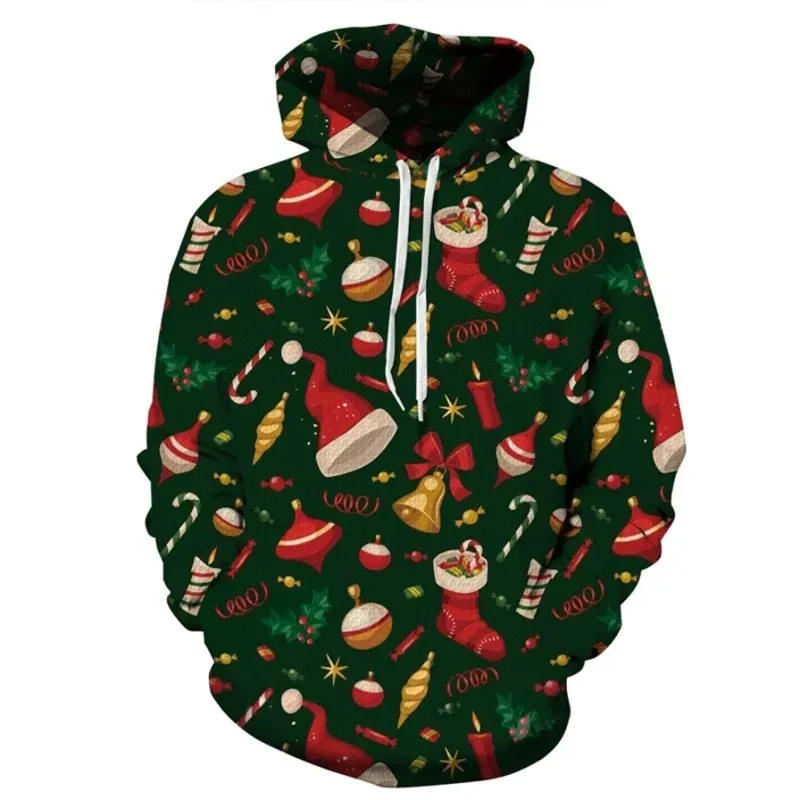 Long Sleeve Christmas Tree Decorations 3D Pattern Hoodie