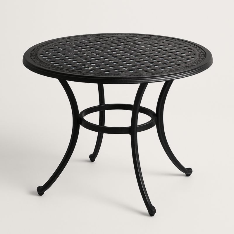 Ronde Aluminium Tafel Zwart Ø90cm-Aurorafeliz