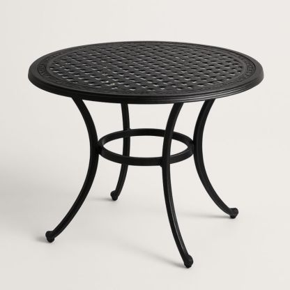 Ronde Aluminium Tafel Zwart Ø90cm-Aurorafeliz
