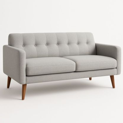 Grijs Tweezitsbank Hout Textiel 150x80x85 cm-Aurorafeliz