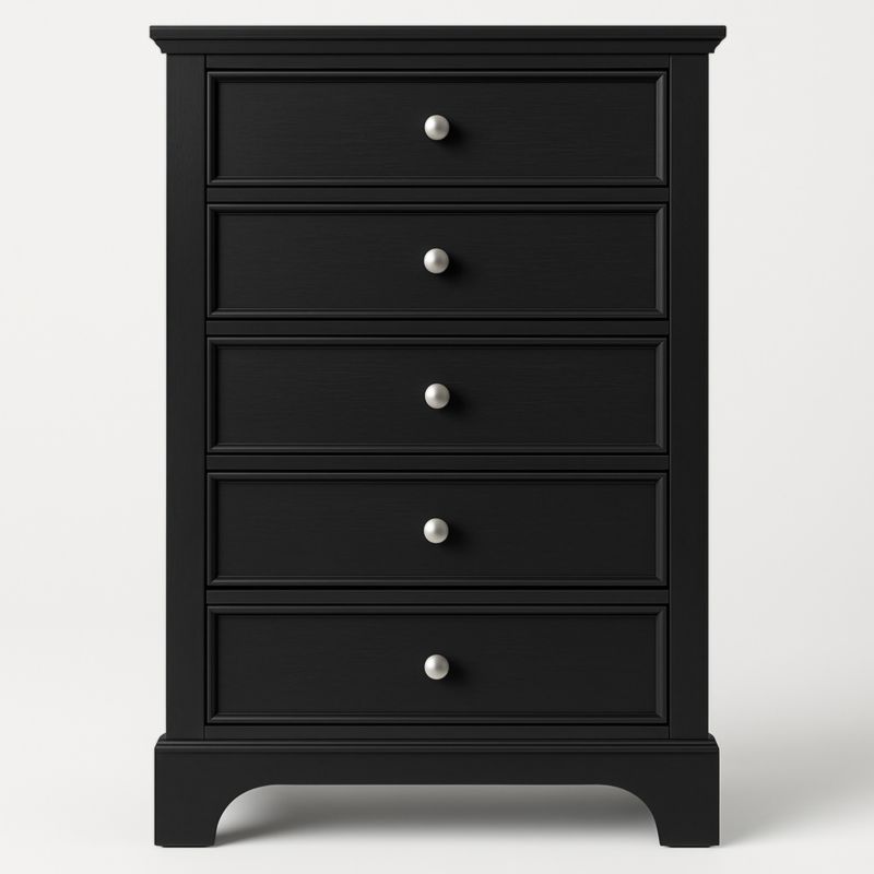 Houten Lade Kast Mat Zwart 5 Laden 110x60x40cm-Aurorafeliz