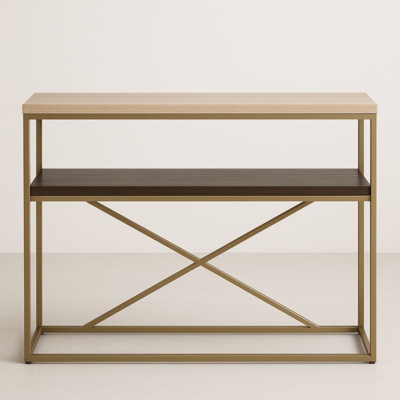 Tafel Metaal Hout Rechthoek 120x40x80cm-Aurorafeliz