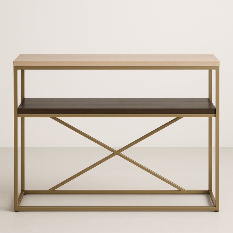 Tafel Metaal Hout Rechthoek 120x40x80cm-Aurorafeliz