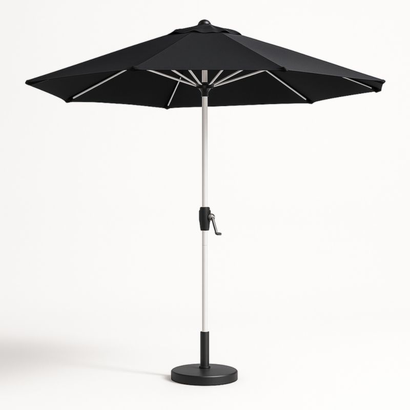 Ronde Aluminium Parasol Stof 300cm Zwart-Aurorafeliz