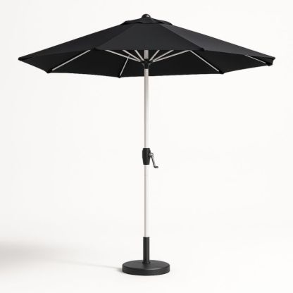 Ronde Aluminium Parasol Stof 300cm Zwart-Aurorafeliz