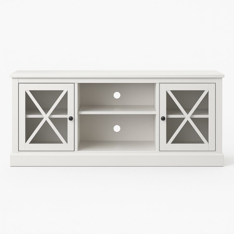 TV-meubel rechthoekig MDF 140x40x60 cm wit-Aurorafeliz