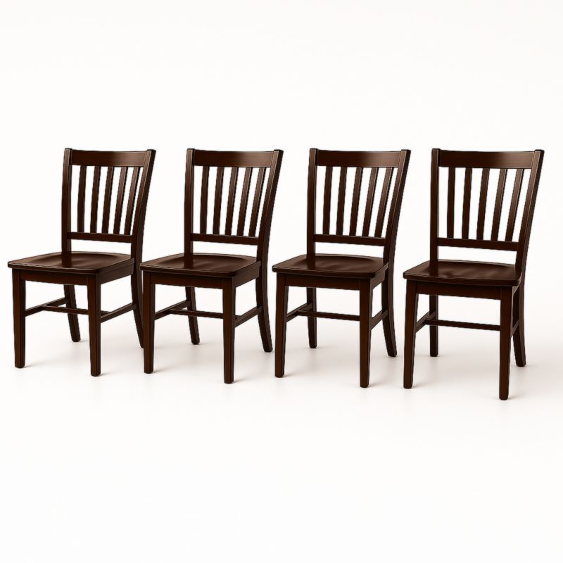 Set van 4 stoelen massief hout bruin 85x45x50 cm-Aurorafeliz