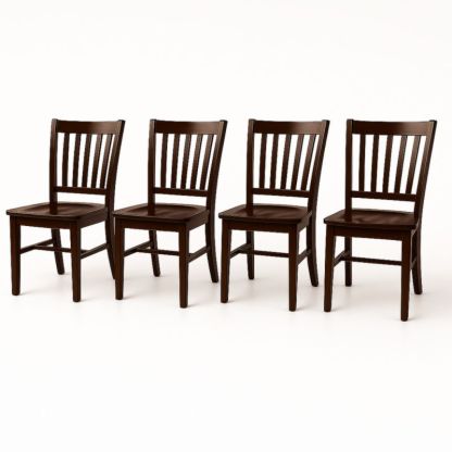 Set van 4 stoelen massief hout bruin 85x45x50 cm-Aurorafeliz