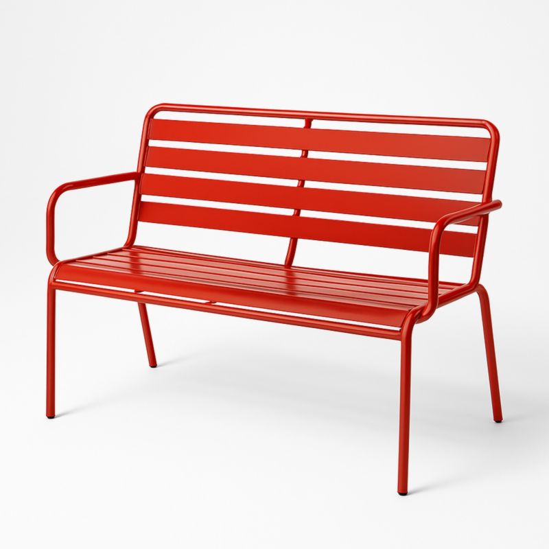 Buitenbank Metaal Rood 120cm-Aurorafeliz