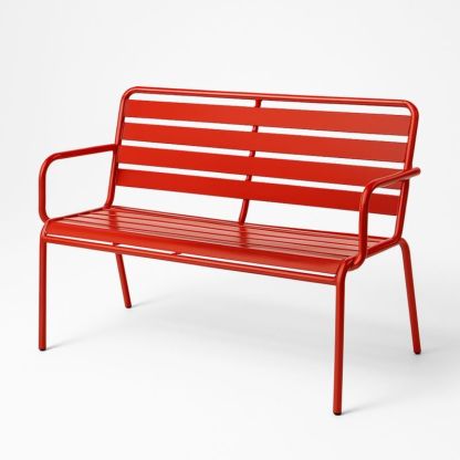 Buitenbank Metaal Rood 120cm-Aurorafeliz