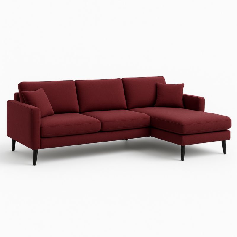 Hoekbank polyesterstof bordeaux 300cm-Aurorafeliz