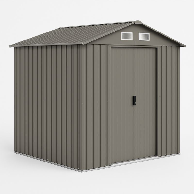 Metalen Tuinhuis Rechtevormige Opbergschuur 184x119x186 cm Bruin-Aurorafeliz