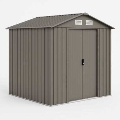 Metalen Tuinhuis Rechtevormige Opbergschuur 184x119x186 cm Bruin-Aurorafeliz