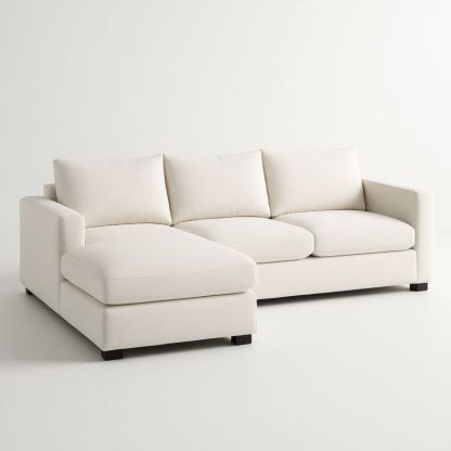 Hoekbank L-vormig Polyester Hout 280x170x85 cm Wit-Aurorafeliz