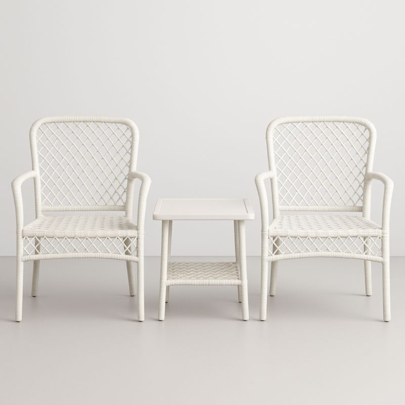 Tuinset Wit Rotan Stoelen en Tafel 2-delig-Aurorafeliz