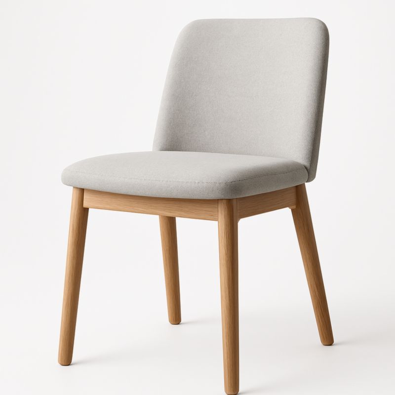 Eetkamerstoel Hout Beuk Textiel Grijs 60x50x90cm-Aurorafeliz