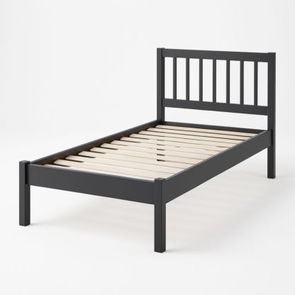 Eenpersoonsbed Hout Zwart 90x200cm-Aurorafeliz