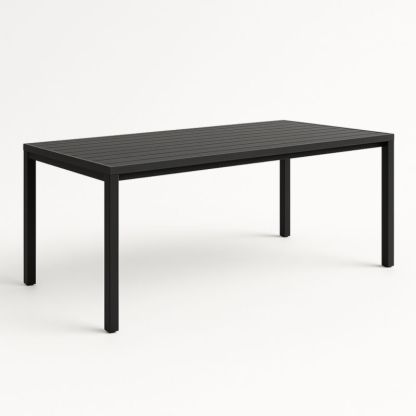 Tafel Rechthoekig Aluminium 180x90x75cm Zwart-Aurorafeliz
