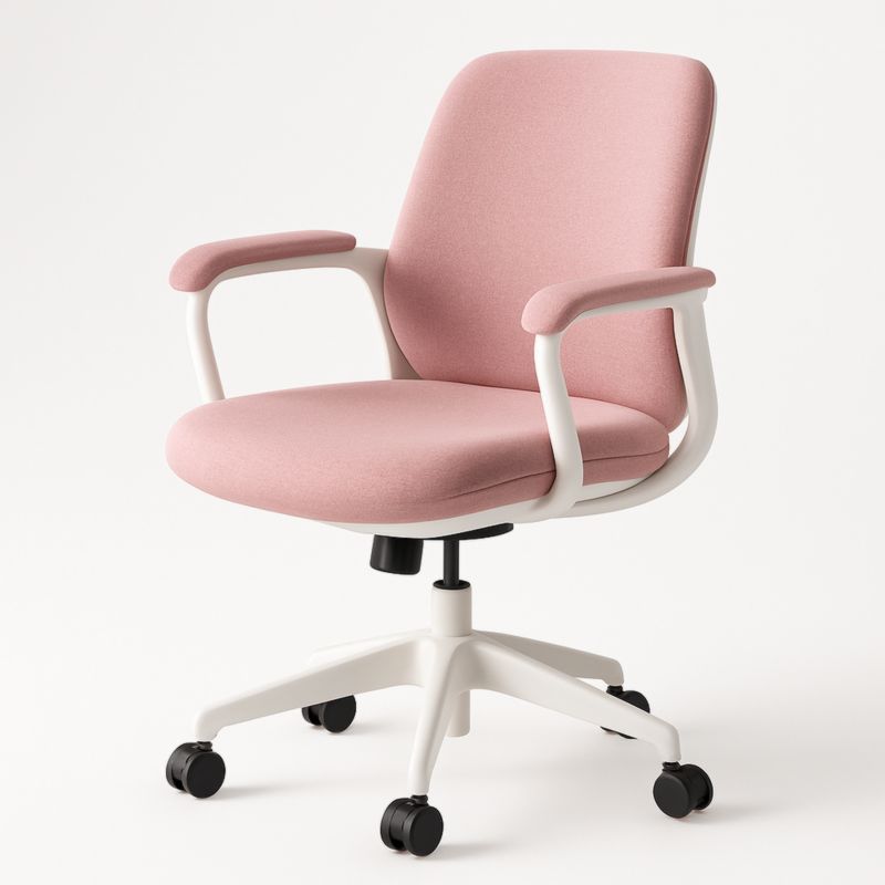 Bureaustoel Stof Roze/Wit 60cm 55cm 85-95cm-Aurorafeliz