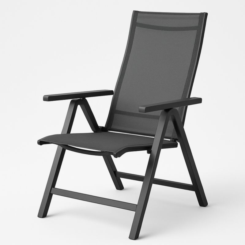 Opvouwbare Tuinstoel Aluminium Polyester 90x58x107 cm Antraciet-Aurorafeliz