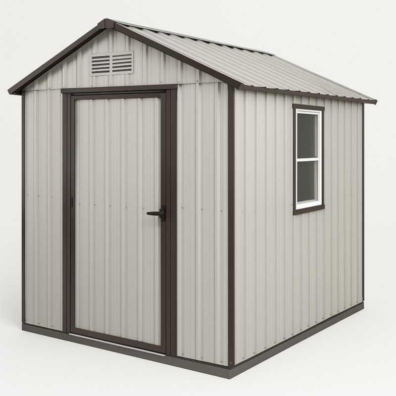 Metalen Tuinhuis Opslaggebouw Gegalvaniseerd Staal 240x180x210cm Grijs-Aurorafeliz