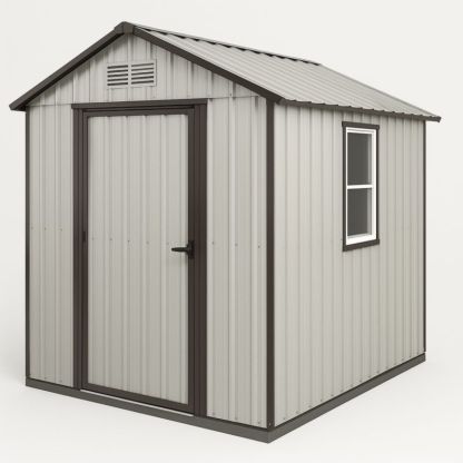 Metalen Tuinhuis Opslaggebouw Gegalvaniseerd Staal 240x180x210cm Grijs-Aurorafeliz