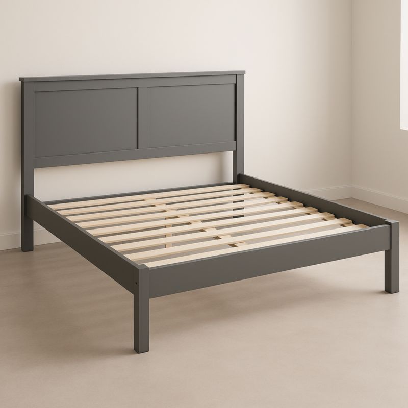 Tweepersoonsbed rechthoekig MDF 200x160cm Grijs-Aurorafeliz