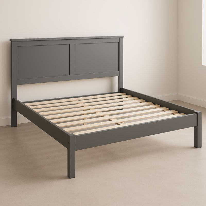 Tweepersoonsbed rechthoekig MDF 200x160cm Grijs-Aurorafeliz