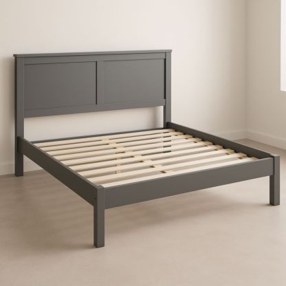 Tweepersoonsbed rechthoekig MDF 200x160cm Grijs-Aurorafeliz