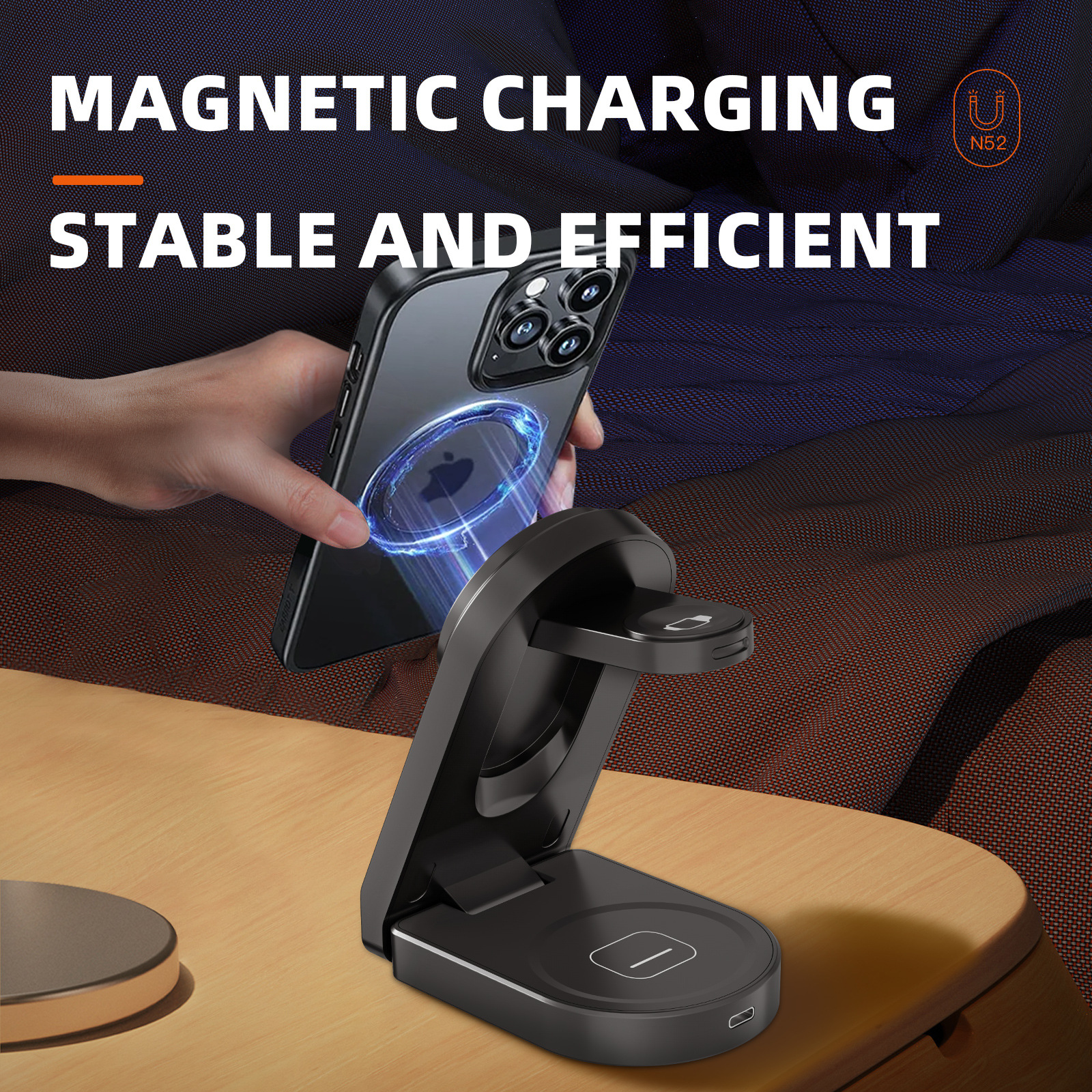 New three in one magnetic wireless charger