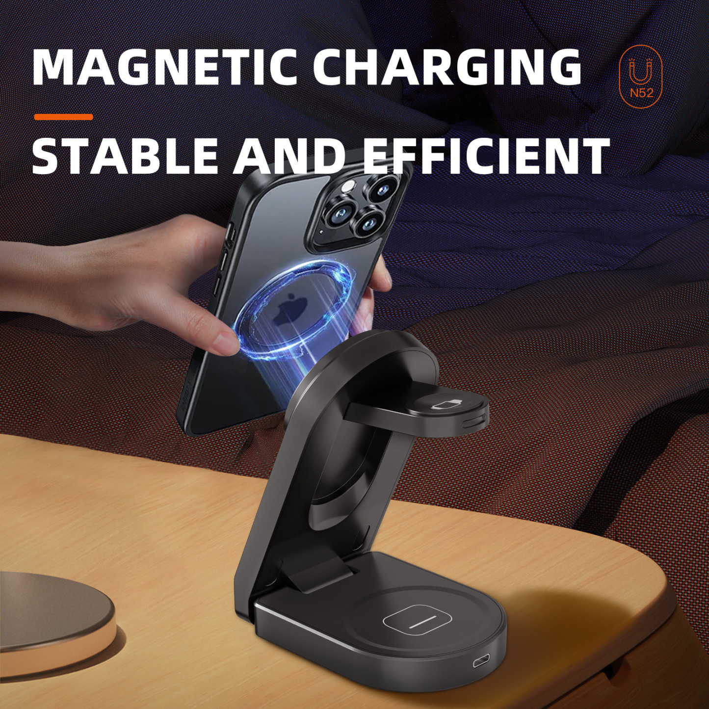 New three in one magnetic wireless charger
