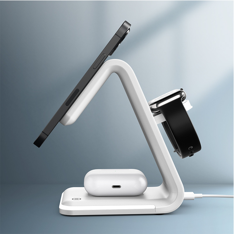 Magnetic three-in-one wireless charger