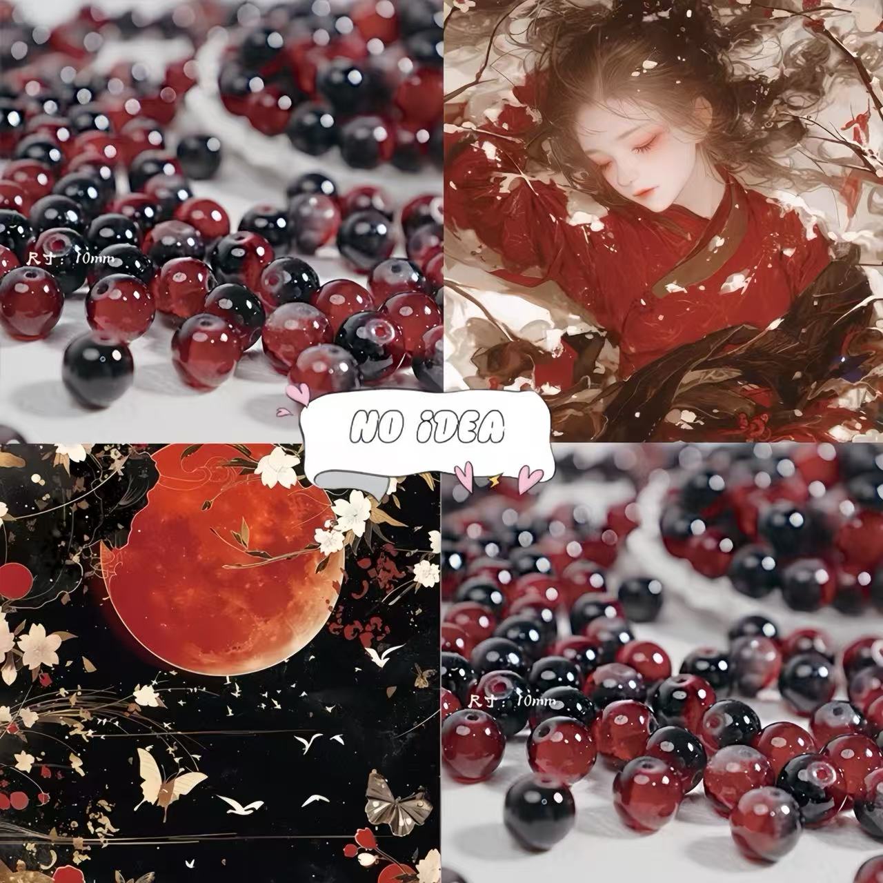  10mm Christmas Theme Glass Beads - 50pcs Holiday Jewelry Making Supplies for Seasonal Crafts