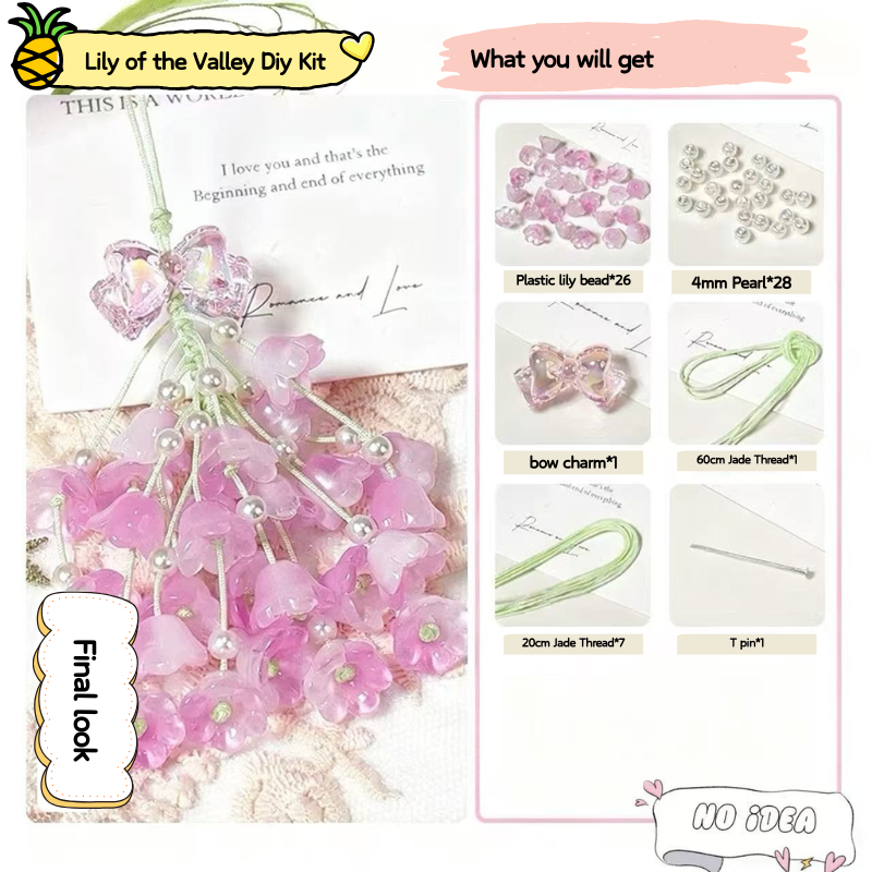 Complete Lily of the Valley Pendant Kit - DIY Flower Jewelry Making Set with Video Tutorial
