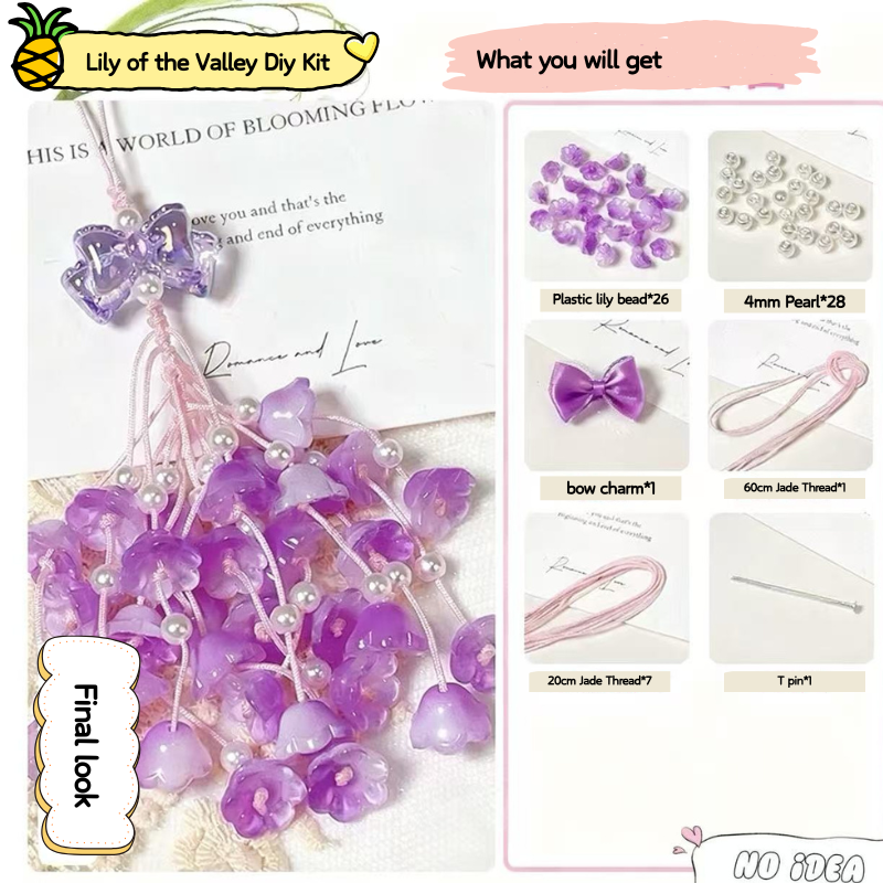 Complete Lily of the Valley Pendant Kit - DIY Flower Jewelry Making Set with Video Tutorial