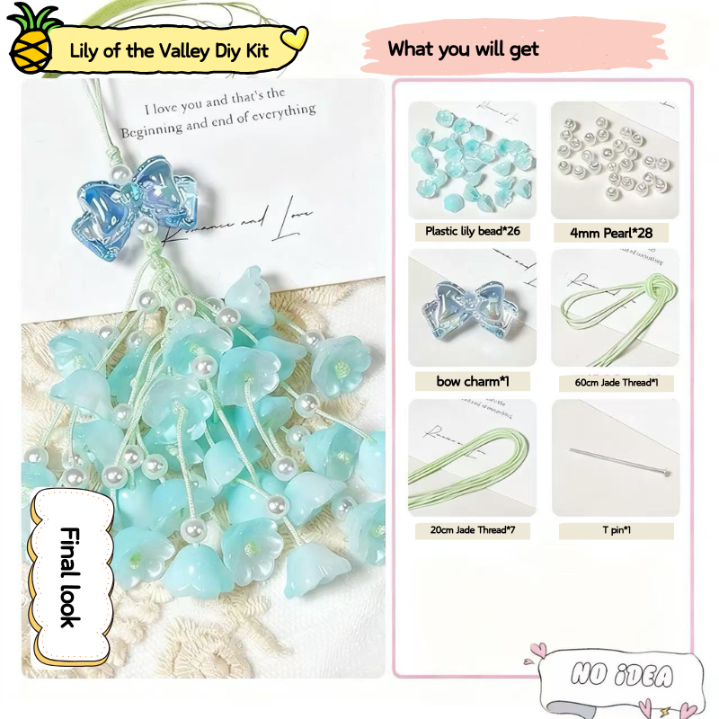 Complete Lily of the Valley Pendant Kit - DIY Flower Jewelry Making Set with Video Tutorial