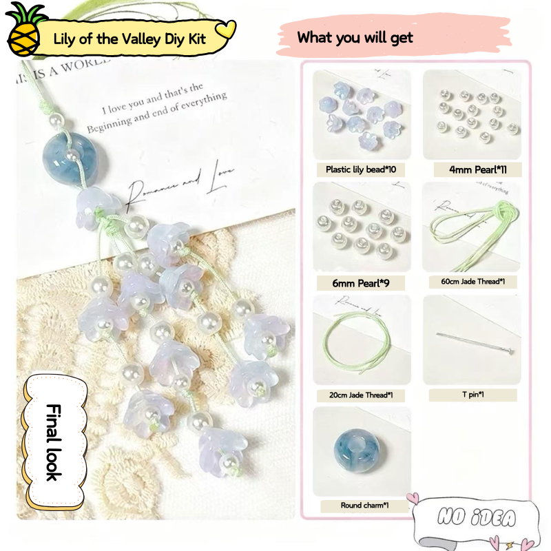 Complete Lily of the Valley Pendant Kit - DIY Flower Jewelry Making Set with Video Tutorial