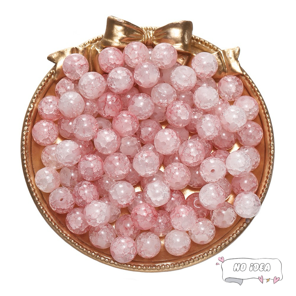 10mm Glass Beads for Jewelry Making - 50pcs Macrame Beads with 1.5mm Hole, DIY Craft Beads for Bracelets & Charms