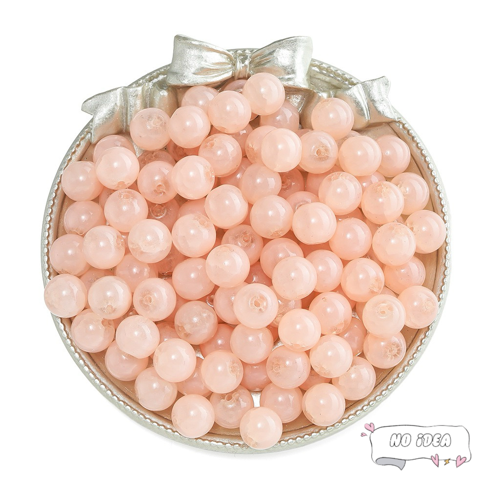 10mm Glass Beads for Jewelry Making - 50pcs Macrame Beads with 1.5mm Hole, DIY Craft Beads for Bracelets & Charms