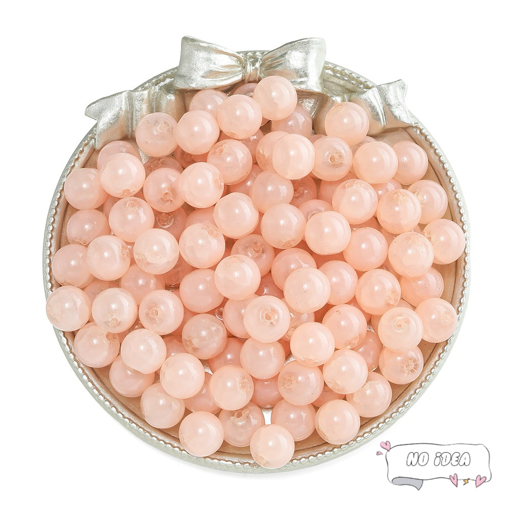 10mm Glass Beads for Jewelry Making - 50pcs Macrame Beads with 1.5mm Hole, DIY Craft Beads for Bracelets & Charms