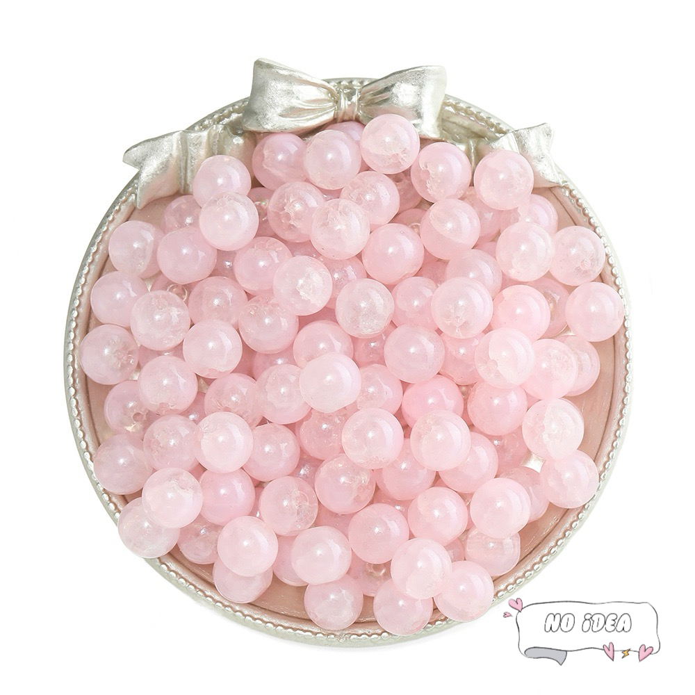 10mm Glass Beads for Jewelry Making - 50pcs Macrame Beads with 1.5mm Hole, DIY Craft Beads for Bracelets & Charms