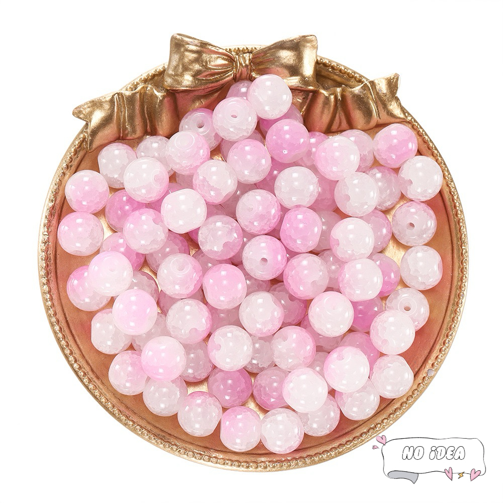 10mm Glass Beads for Jewelry Making - 50pcs Macrame Beads with 1.5mm Hole, DIY Craft Beads for Bracelets & Charms