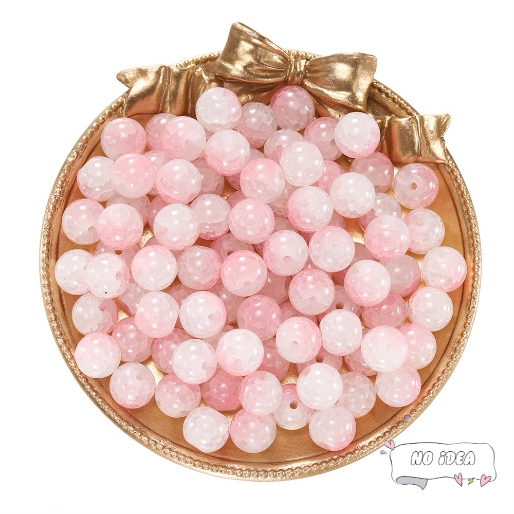 10mm Glass Beads for Jewelry Making - 50pcs Macrame Beads with 1.5mm Hole, DIY Craft Beads for Bracelets & Charms