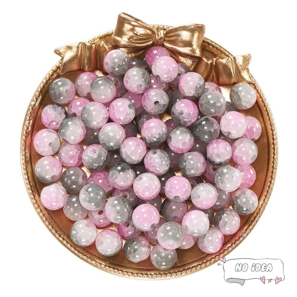 10mm Glass Beads for Jewelry Making - 50pcs Macrame Beads with 1.5mm Hole, DIY Craft Beads for Bracelets & Charms