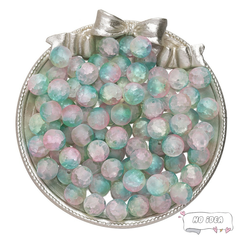 10mm Glass Beads for Jewelry Making - 50pcs Macrame Beads with 1.5mm Hole, DIY Craft Beads for Bracelets & Charms