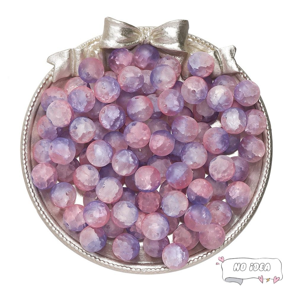 10mm Glass Beads for Jewelry Making - 50pcs Macrame Beads with 1.5mm Hole, DIY Craft Beads for Bracelets & Charms