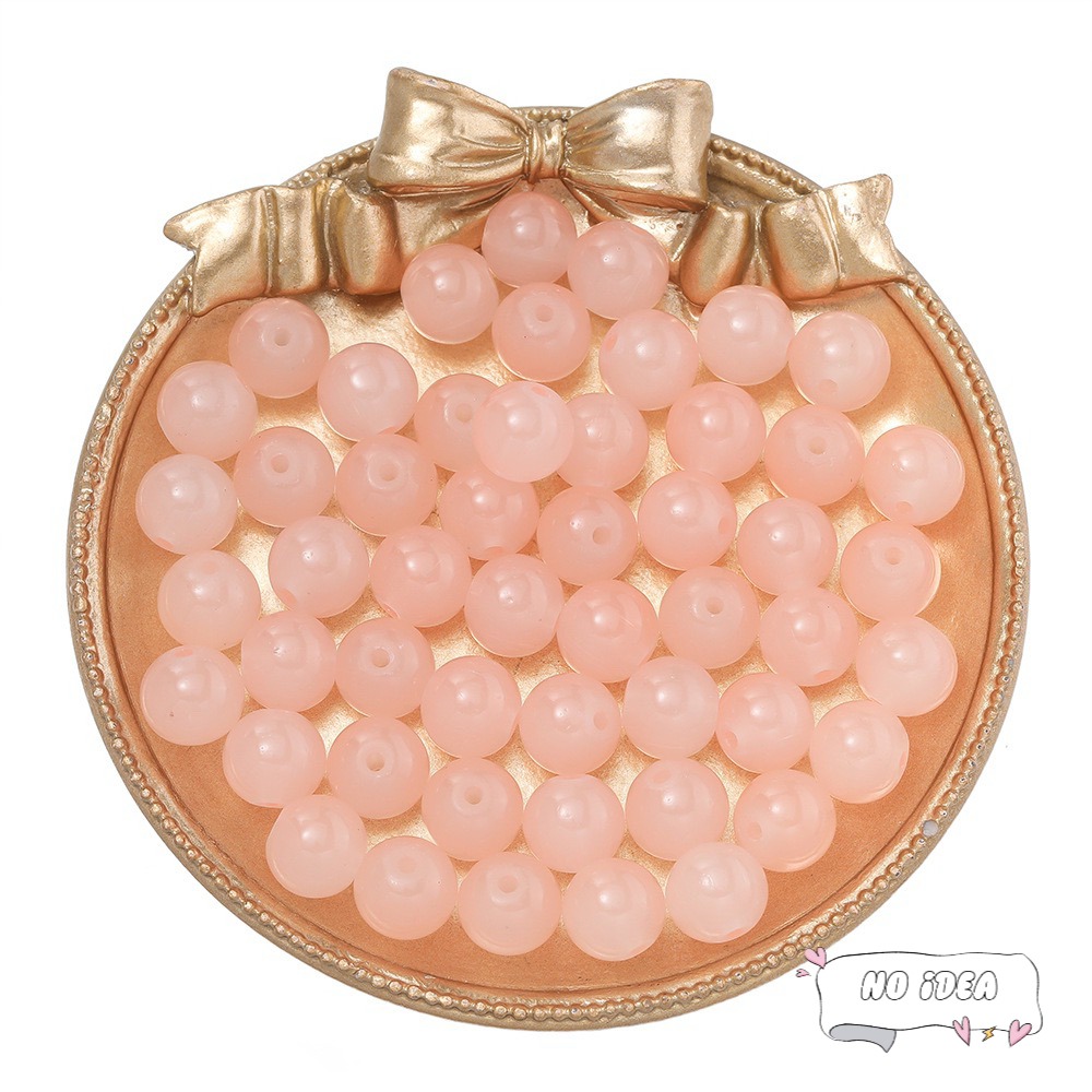 10mm Glass Beads for Jewelry Making - 50pcs Macrame Beads with 1.5mm Hole, DIY Craft Beads for Bracelets & Charms