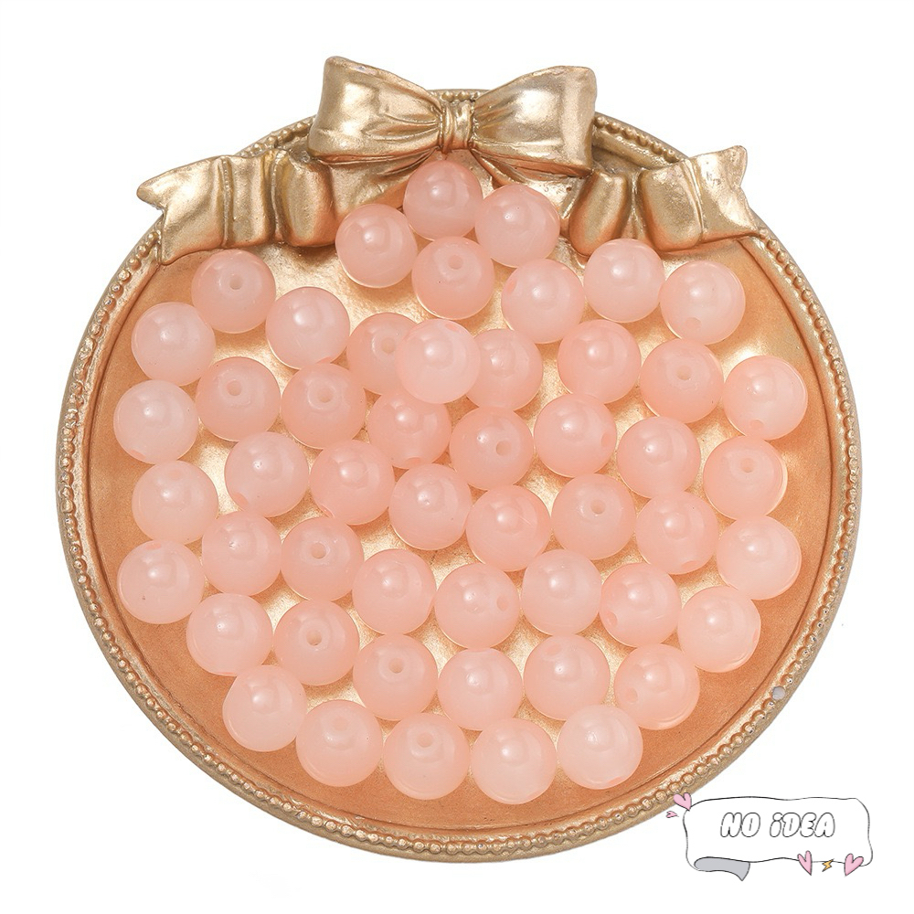 10mm Glass Beads for Jewelry Making - 50pcs Macrame Beads with 1.5mm Hole, DIY Craft Beads for Bracelets & Charms